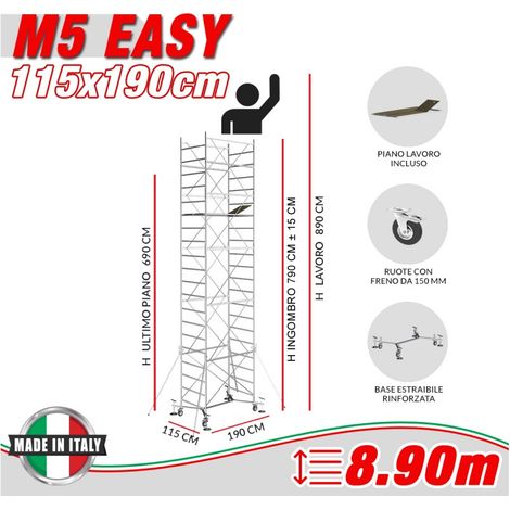 Trabattello M5 EASY Altezza lavoro 8,90 metri