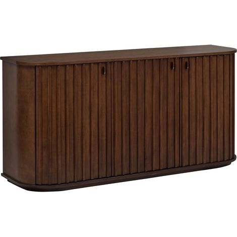 Buffet 3 portes en bois d'acacia coloris marron - Longueur 160 x Profondeur 45 x Hauteur 78 cm