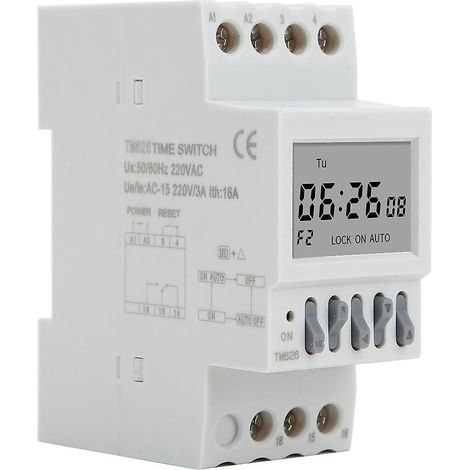 Minuterie d'alimentation TM626 : Relais de contrôle horaire intelligent avec montage sur rail DIN pour 220 V CA (1/5)