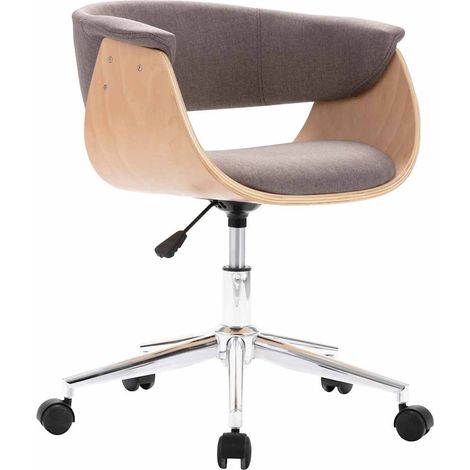 Maison Exclusive - Drehbarer Bürostuhl Taupe Bugholz und Stoff (1/5)