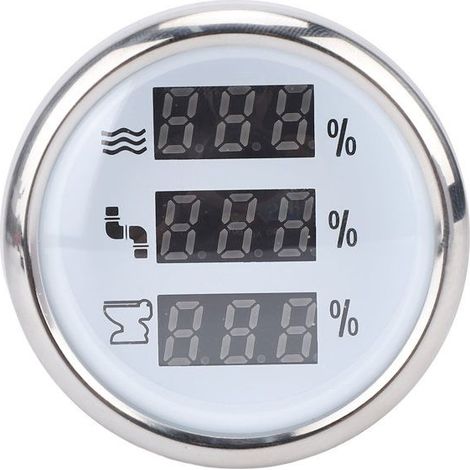 BelleRise - Compteur 3-en-1 niveau eaux – CX6198 52 mm – RV, camion, bateau – écran rétro-éclairé (1/5)