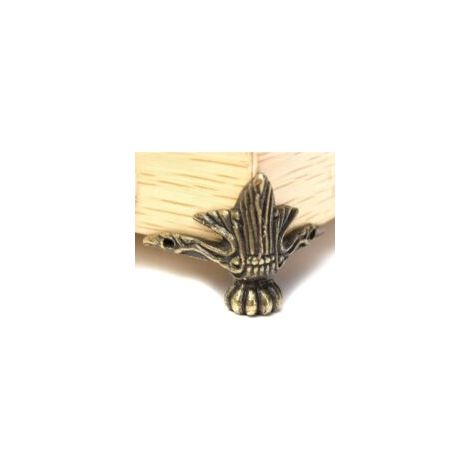 Cuatro pequeñas patas decorativas de metal para esquinas, ideales para joyeros, mesas y estilos vintage. - Crezuo