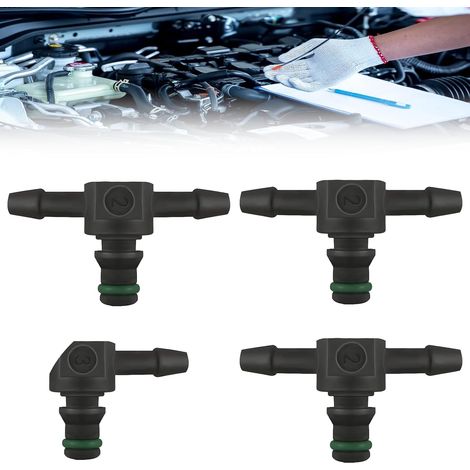 Retour Gasoil Injecteur, 4 Pièces Connecteur Retour Injecteur, Tuyau Retour Injecteur pour Systèmes Common Rail, Raccord de Gasoil pour Moteurs Diesel, Véhicules Utilitaires et Machines Agricoles (1/5)