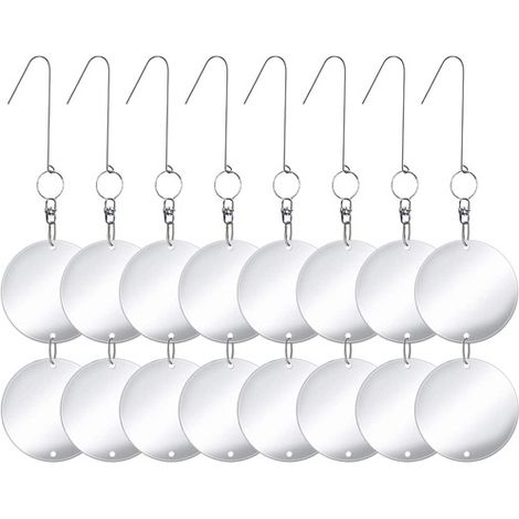 8Pcs Bird Repellent Discs CD Stainless Steel Double-Sided Reflective Bird Repellents Pigeons Seagulls Swallows Sparrows Thrushes Starlings Blackbirds (1/3)