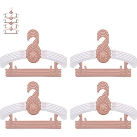 Lot de 20 cintres ours antidérapants pour enfants, marron et blanc, peu encombrants. (1/5)