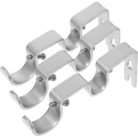 pices Support Tringle Double Robuste Argent avec Vis (1/5)
