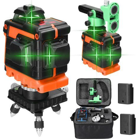 12-line green laser level – Mini, 3° self-leveling – USB rechargeable (1/5)