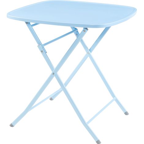 Tavolo da giardino pieghevole 71 x 70 x 70 cm azzurro cielo 030011038
