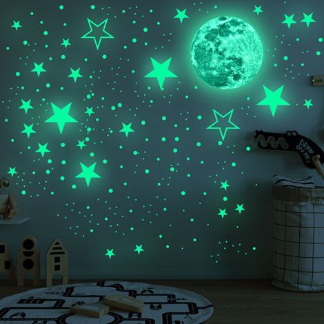 Étoiles phosphorescentes et planètes autocollantes, décoration plafond chambre enfant, thème espace (1/4)