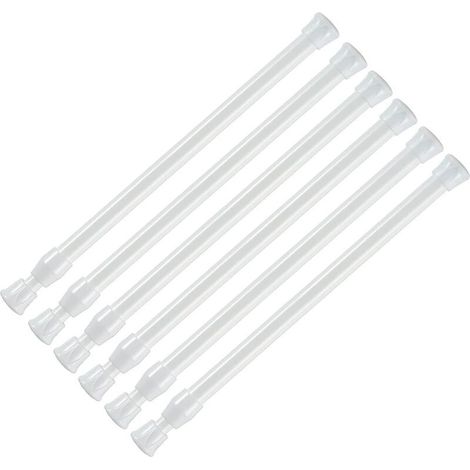 Tringle à rideaux triangulaire sans perçage, réglable (18–28 cm), lot de 6, pour armoire, étagère, meuble de cuisine et bricolage (1/5)