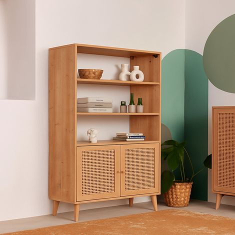 Dmora - Kommode Castalia, Wohnzimmerbuffet, Wohnzimmer-Sideboard, Moderne Küchen-Speisekammer, 90x40h110 cm, Eiche, mit verstärkter Verpackung (1/5)