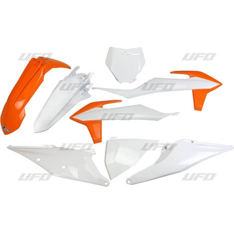 Kit di plastiche UFO per KTM SX 125/150/250 '19-'22, SXF (SX-F) 250/350/450 '19-'22, colore OEM (arancione/bianco) (KT522E999)