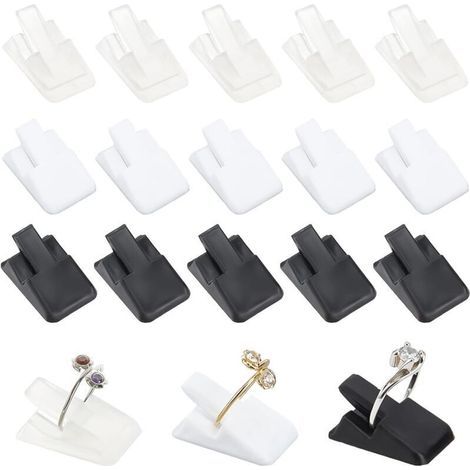 BUNTHAUS 36pcs Présentoir à Bagues, 3 Couleurs Support bague Porte-bague en Plastique Presentoir Bijoux Support Petit Porte-bagues pour l'affichage de Bijoux, Spectacle, Vente au Détail (1/5)