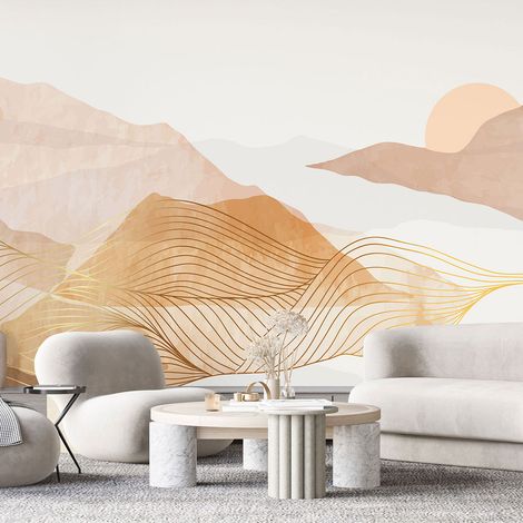 Papier peint panoramique - Paysage Boho - 130 cm x 55 cm (1/4)