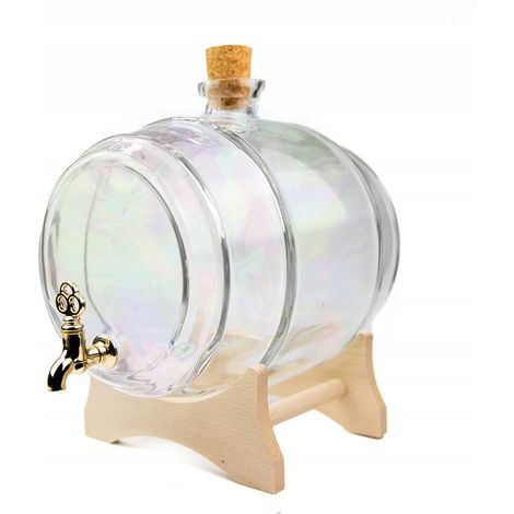 BARRIL DE VIDRIO DE 4 L, BARRIL ARCOÍRIS con grifo para VINO DE BODA CASERO