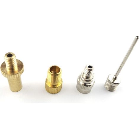 4 pièces : adaptateur de valve pour pompe à vélo, aiguille et gonfleur pour ballons de basket, de football et de volley-ball-AquaForge (1/5)