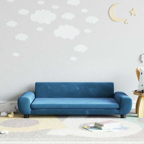 vidaXL Sofá para niños de terciopelo azul 100x54x33 cm (1/5)