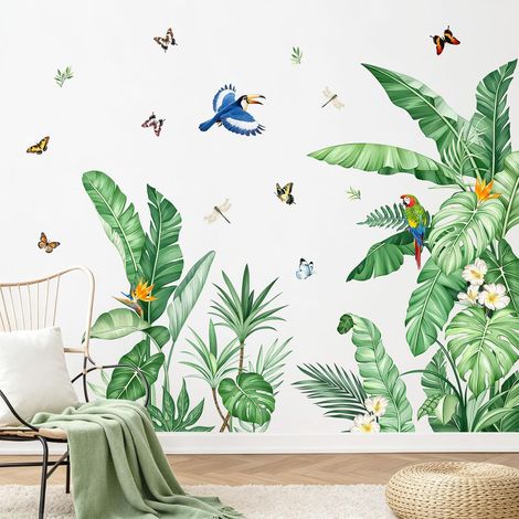 Stickers Muraux Plante Tropicale Autocollants Muraux Plantes Verte (1/5)