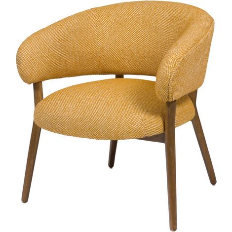 Amadeus - Fauteuil en tissu jaune Cloud (1/3)
