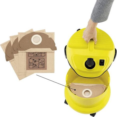 Adecuado para los accesorios de la aspiradora Kärcher WD2 MV2/WD3 MV3: bolsas para polvo, bolsas de papel y bolsas de filtro - 3 unidades (1/4)