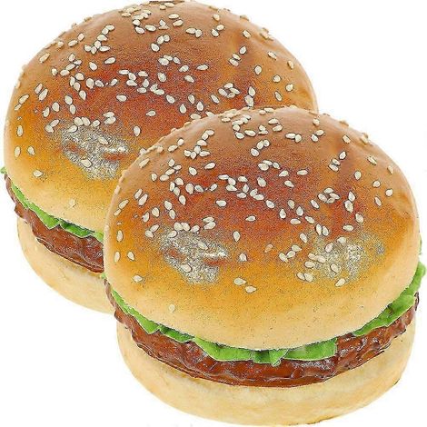 Deux modèles de hamburgers réalistes sont utilisés pour présenter des modèles de pain artificiels. (1/5)