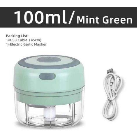 Hachoir à légumes électrique portable USB,hachoir à viande,broyeur,gadgets de cuisine,Mini Gar1995Masher- 100ml Green