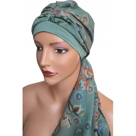 Écharpe de chimiothérapie Paula Turban Menthe (1/5)