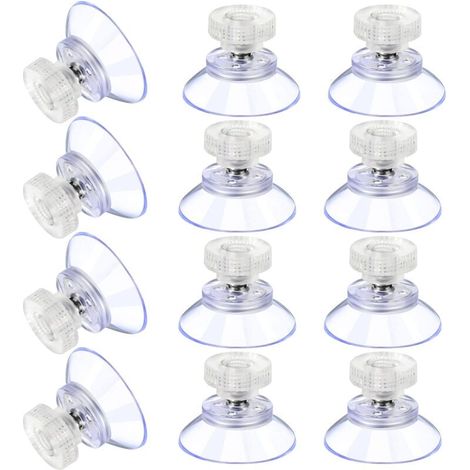 12 Grandes Ventouses Ventouses en Plastique Ventouse Anti-Collision Transparente en Caoutchouc Vis Écrou en Métal Ventouse Solide en PVC Transparent Remplacement avec Écrou de Vis (25M5-6) (1/5)