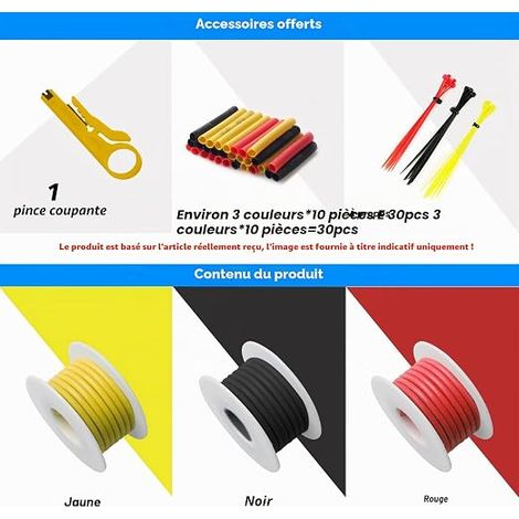 20AWG 0.5mm² Silicone Electrical Wire Kit  Tinned Copper Flexible Silicone Wire for RC LED Electronics Model Making (1/4)