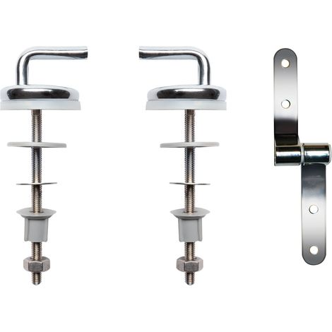 Wirquin 20718162 Kit di fissaggio in acciaio inox con sedile in legno compresso (1/2)