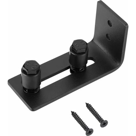 Bodenführung für Scheunentore, verstellbare Bodenrollenführung aus Karbonstahl für Schiebetüren aus Holz, Rollenwand/Tür, Schwarz (1/5)