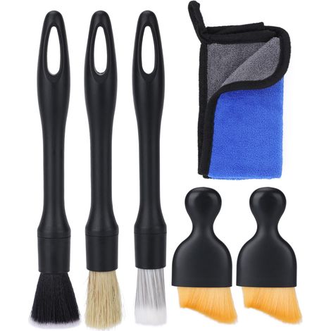6 PCS Kit Pinceau Nettoyage Voiture, Pinceau Detailing Auto Ultra Doux (1/5)
