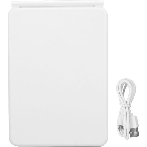 Miroir de maquillage lumineux blanc rechargeable, coque ABS, luminosité réglable, miroir de beauté portable pour voyage (1/5)