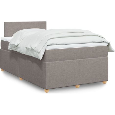 Boxspringbett mit Matratze Taupe 120x200 cm Stoff