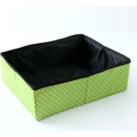 Litière Pliable Portable pour Chat général, étanche, Propre et Douce la Maison l'extérieur - vert, L (1/4)