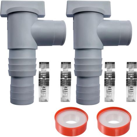 (Lot de 2)Vanne d'entretien/d'arrêt pour Piscine avec Raccord de Tuyau de 32/38mm, Vanne Piscine Double Split Tuyau Valve Plunger Accessoires de Piscine, Pour Piscine Hors Sol et Pompe de Piscine