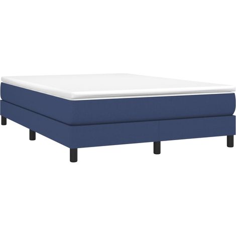 Struttura Letto a Rete a Molle Blu 140x190 cm in Tessuto vidaXL