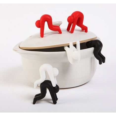 Lot Couvercle Sid Soulève-couvercle de casserole Support anti-débordement pour marmite Gadget de cuisine pratique réduisant soupes et ragoûts Accessoires mignons pour cuisine, lot de 3 (1/5)