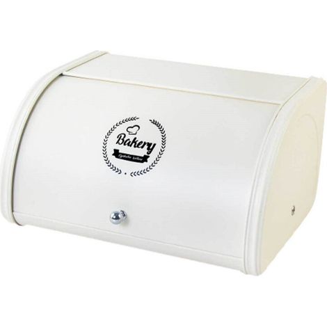 La parte superiore del contenitore per il pane in ferro con design a rotolo - Bianco