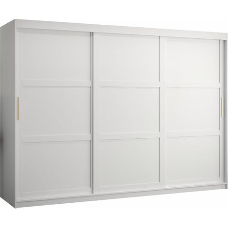 Armario Ferfere 102, Blanco, 200x250x62cm, Puertas de armario: Correderas, Número de estantes: 9