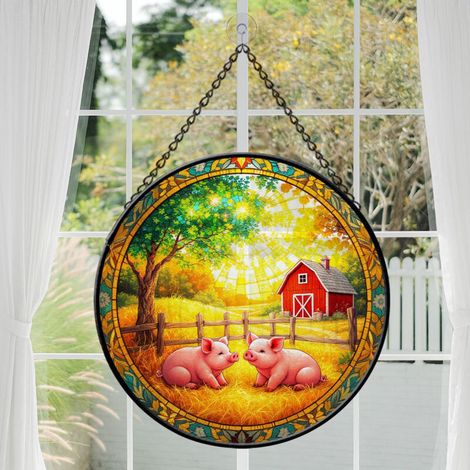 Vitrail décoratif suspendu 9 cm – Attrape-lumière (1/3)