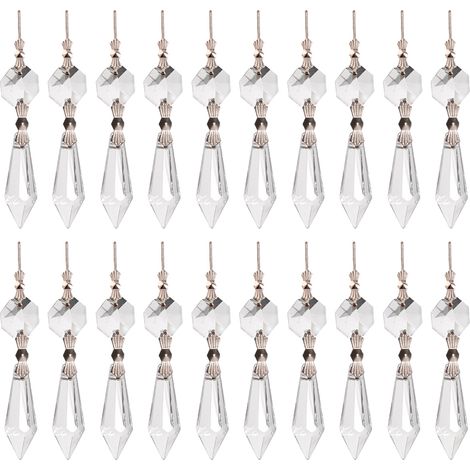 Prisme Cristal - Pour Lustre Suspension - Décoration Lumineuse Intérieur Extérieur - 20 Pièces (1/5)