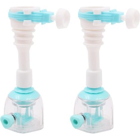BUNTHAUS Lot de 2 rallonges de robinet réglables de 12,5 cm pour évier de cuisine avec 2 types de décharge d'eau compatibles avec becs ronds de 15 à 23 mm de diamètre