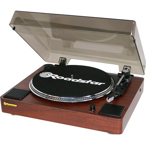 Platine vinyle Roadstar TT-260SPK – 33/45/78rpm – Haut-parleurs intégrés – Sortie RCA et AUX-IN – Base en bois robuste – Defibrico (1/5)