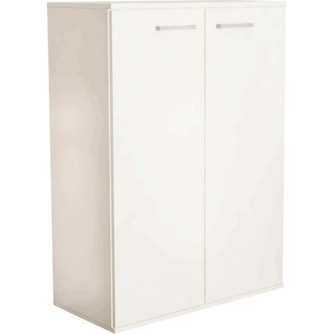 Mobiletto da interno a 2 ante in nobilitato bilaminato bianco Linea Classic - White (1/5)