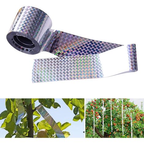 Vogelabwehrband – 4,8 cm x 80 m – Doppelseitig reflektierendes PET-Material – Für Garten, Gemüsebeet, Balkon, Terrasse (1/5)