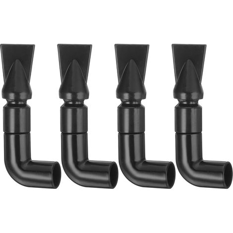 4pcs Aquarium Buse, 360°Libre Rotation Plastique Aquarium Pompe Buse, 15mm/0.59" OD Plat Eau Sortie Retour Tuyau Raccord pour Aquariums Poissons Réservoirs (Noir) (1/5)