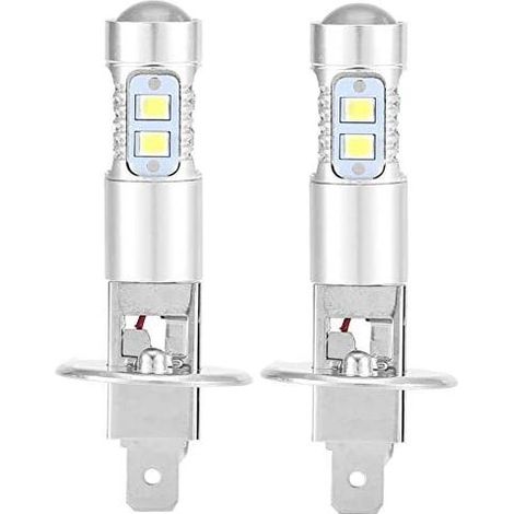 Bombillas para faros delanteros, kit de 2 bombillas LED H1 6000K superblancas de 100W para faros delanteros, luz de cruce, 6524 mm (1/5)
