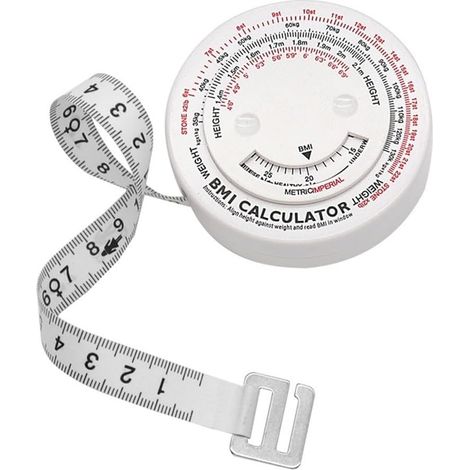 Ruban corporel avec calcul IMC, 150cm/plastique, rétractable (1/5)