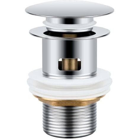 Bonde de Lavabo avec Trop Plein, Pop Up Bonde Lavabo Universel, Bonde Lavabo Salle de Bain Clic Clac Universelle G 1 ¼, pour Cuisines, Bain, Lavabo (1/5)
